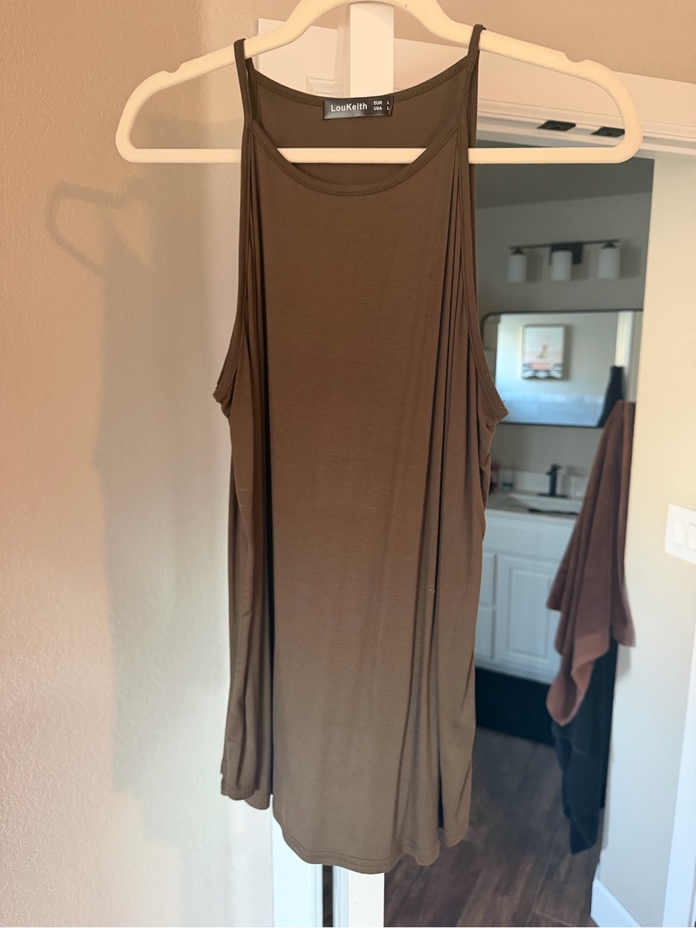 Olive High-Neck Sleeveless Tank